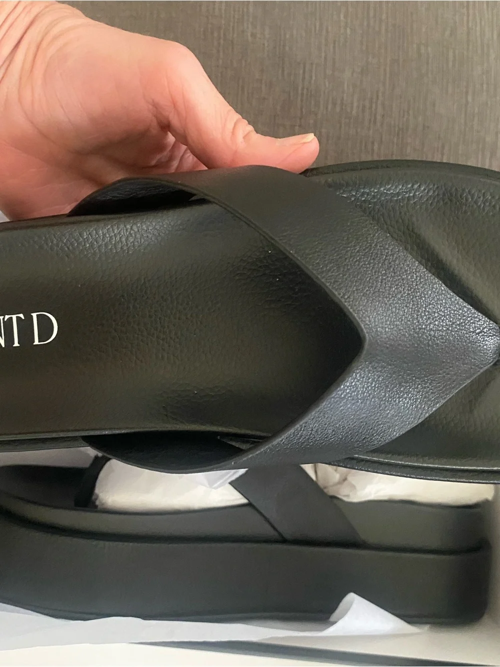 Silent D. Black Platform Thong Sandals — Elevated Slip-On Style